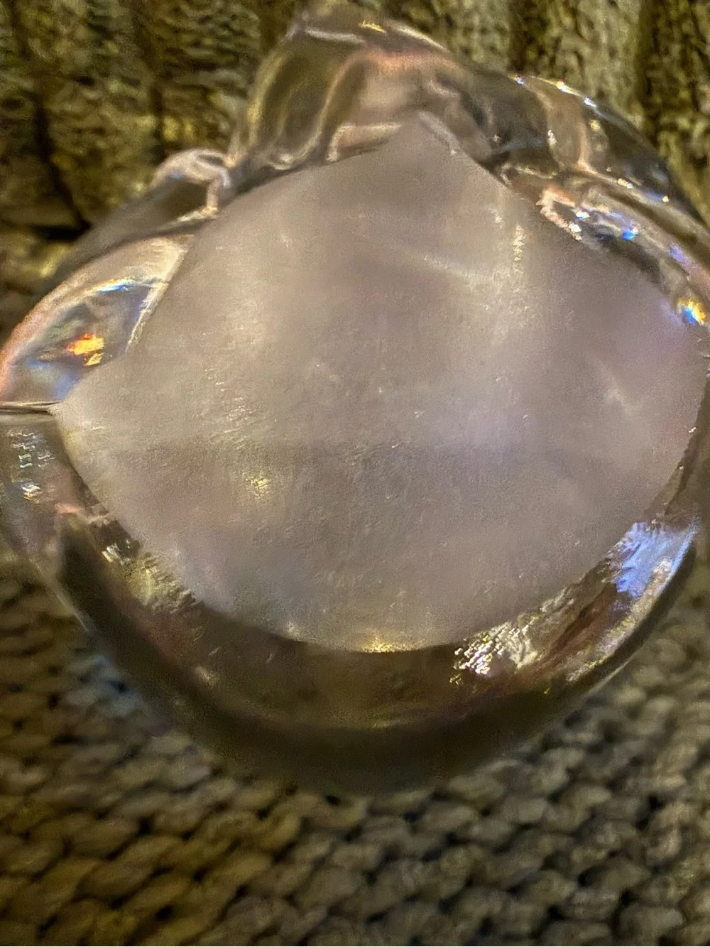Vintage Fenton Art Glass Crystal Clear Sitting Bear Figurine Paperweight 3.5
